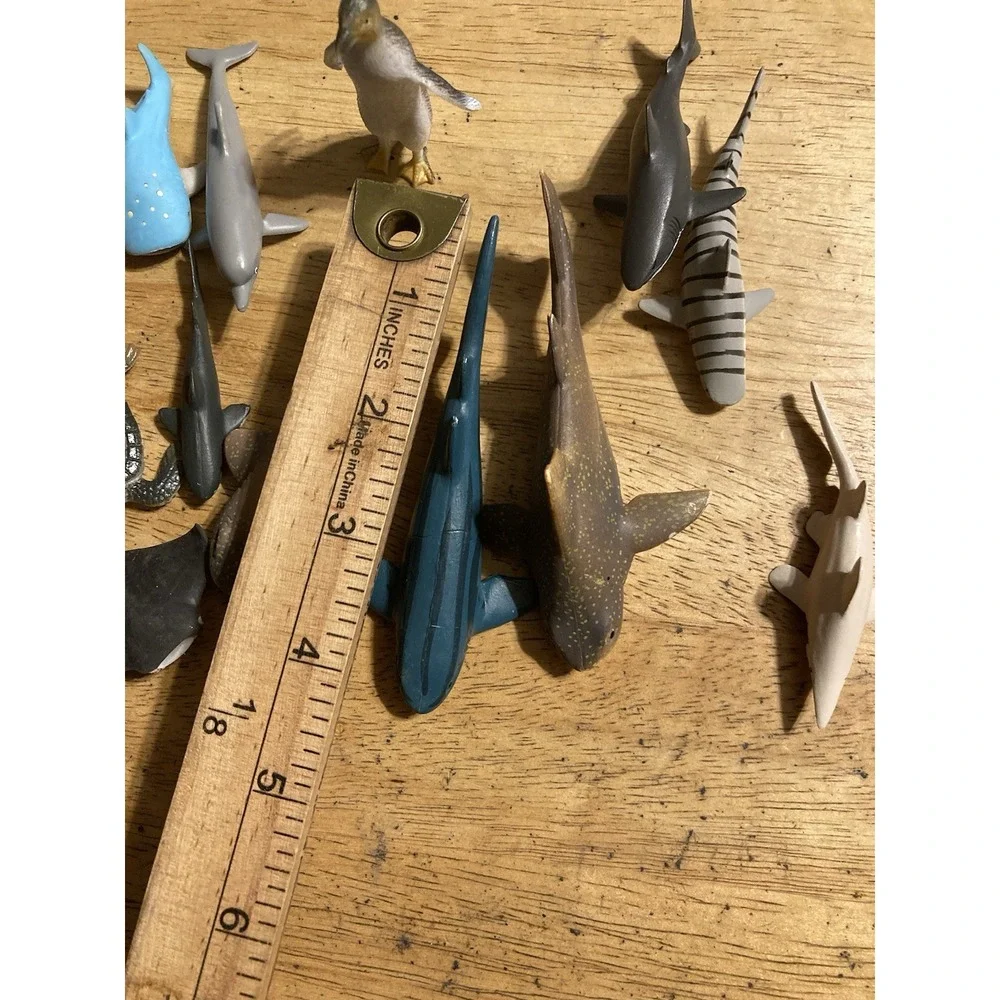 Marine Animal Figure LOT Sharks Octopus Turtle Sting Ray PVC Some vintage